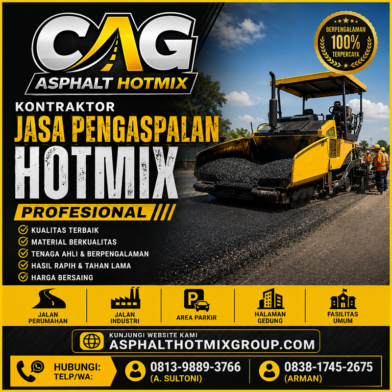 Jasa Pengaspalan Hotmix Profesional CAG Aspal Hotmix Group